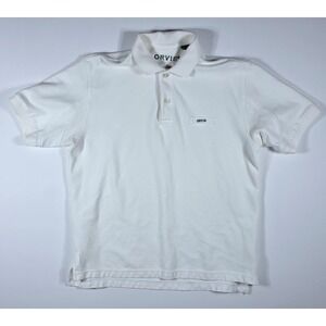 Orvis Mens White Short Sleeve Pique Polo Shirt Fly Fishing Lure 3B9Z Medium